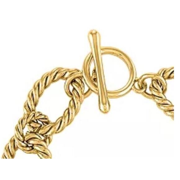 Oma Tha Label 18K Gold Plated Rope Bracelet Handmade Textured Trendy Thick NWT - Picture 7 of 7